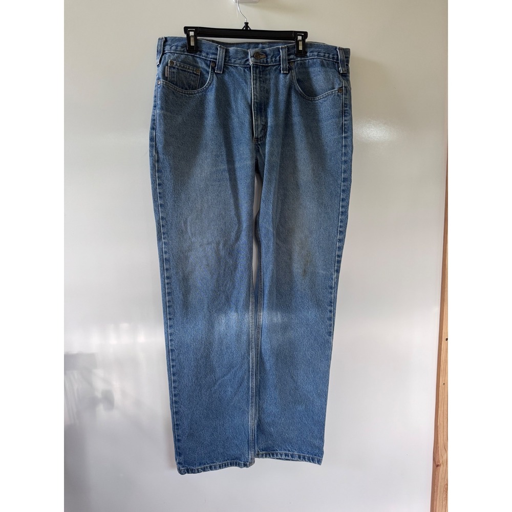 Carhartt Mens Relaxed Fit Straight Leg Jeans Blue Denim Workwear 39x33 Vintage
